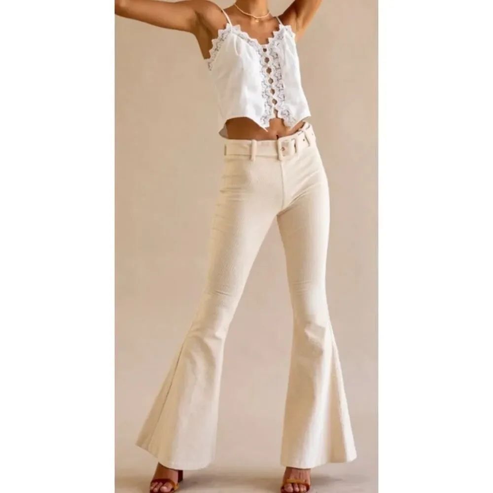 NWT Free People x Lenni the label Lykke Pull up Corduroy Pants Women’s Sz. M